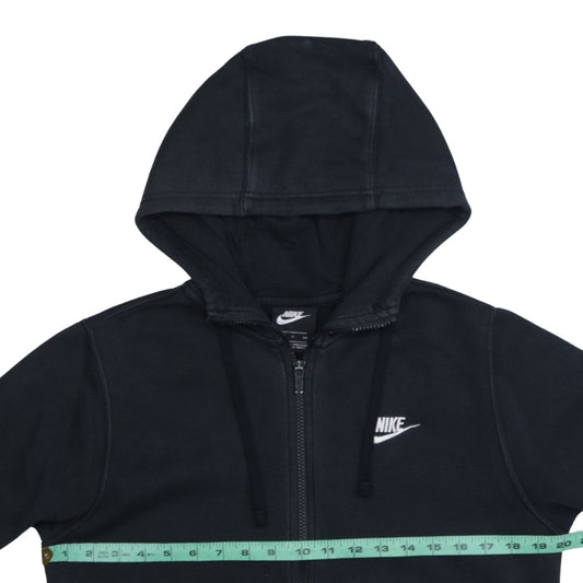 Nike Men's Black Full Zip Hoodie Small Cotton Fleece