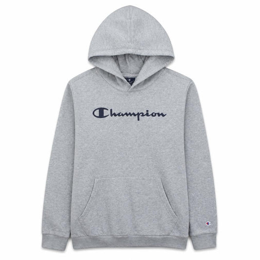 Champion Boys Grey Pullover Hoodie XL 13-14 Years Cotton Blend Logo Sweatshirt