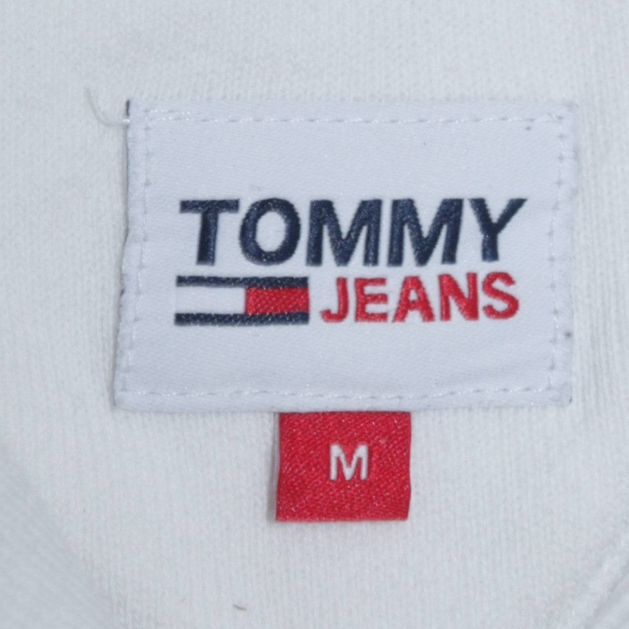 Tommy Jeans Women White Cotton Hooded Pullover Sweatshirt M