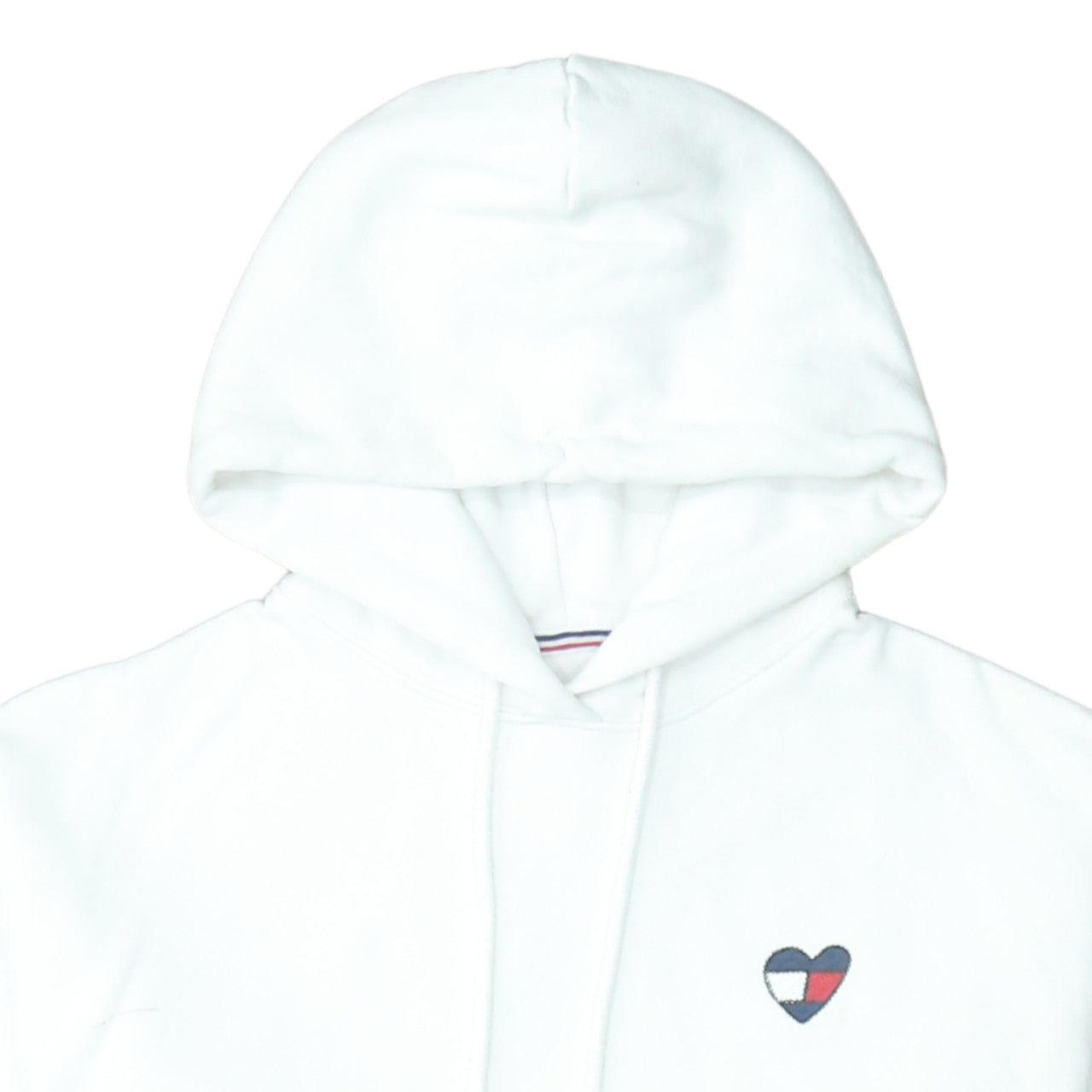 Tommy Jeans Women White Cotton Hooded Pullover Sweatshirt M