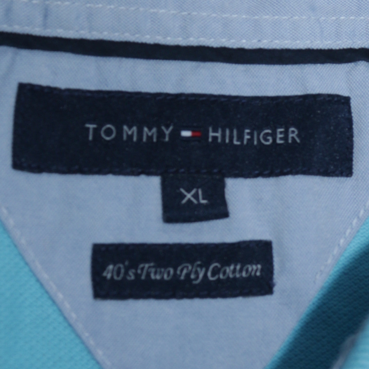 Tommy Hilfiger Men’s Blue Cotton Polo Shirt XL Classic Fit