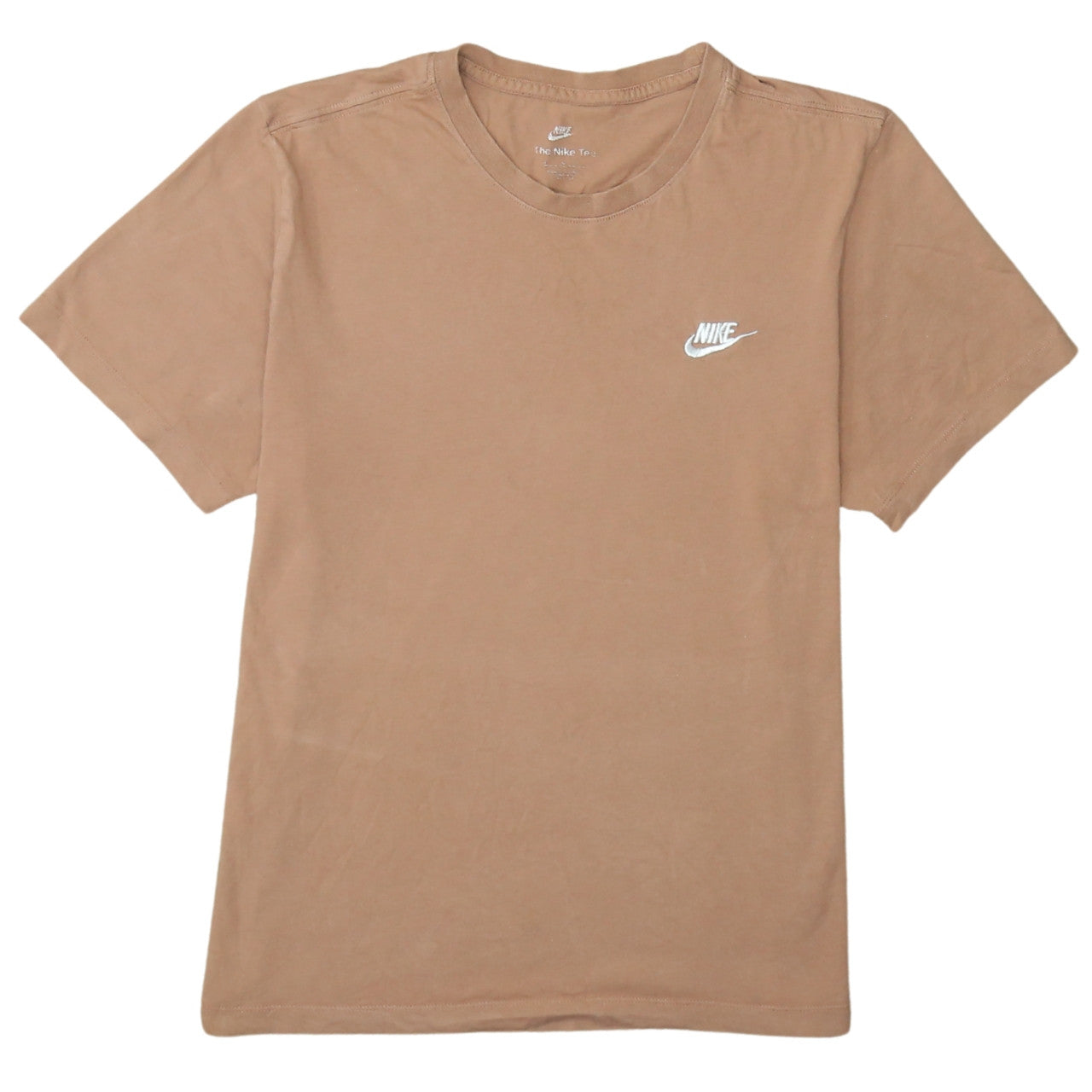 Nike Men's Beige Cotton Crew Neck Short Sleeve T-Shirt Size M