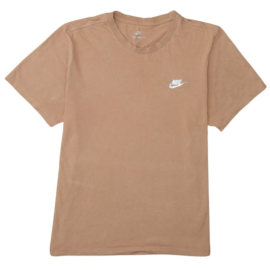 Nike Men's Beige Cotton Crew Neck Short Sleeve T-Shirt Size M