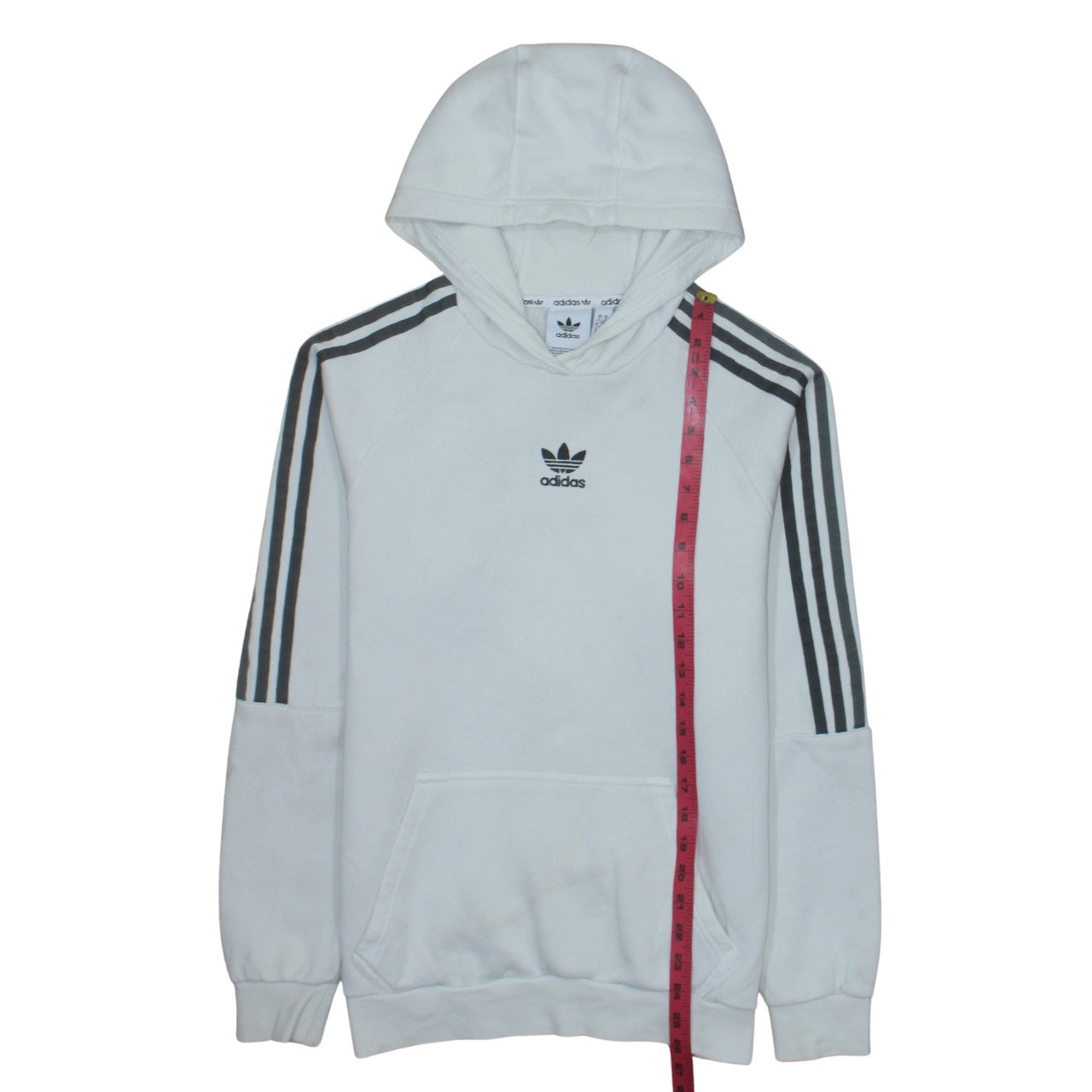 Adidas Men’s White Pullover Hoodie Small Regular Fit Fleece