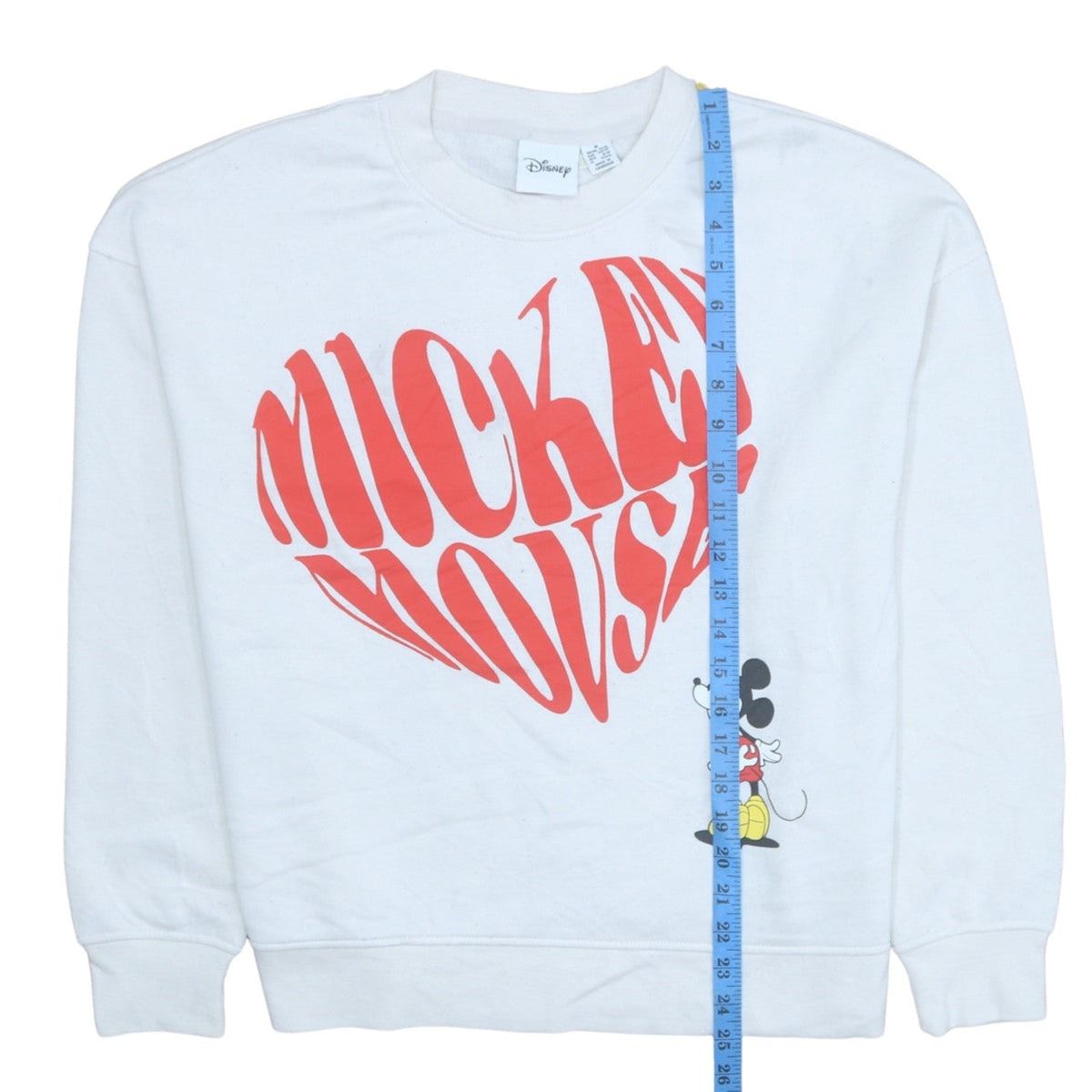 Disney Women's White Mickey Mouse Graphic Pullover Sweatshirt M