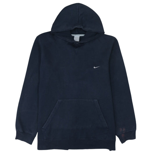 Nike Men Blue Pullover Hoodie Embroidered Logo Fleece Size M