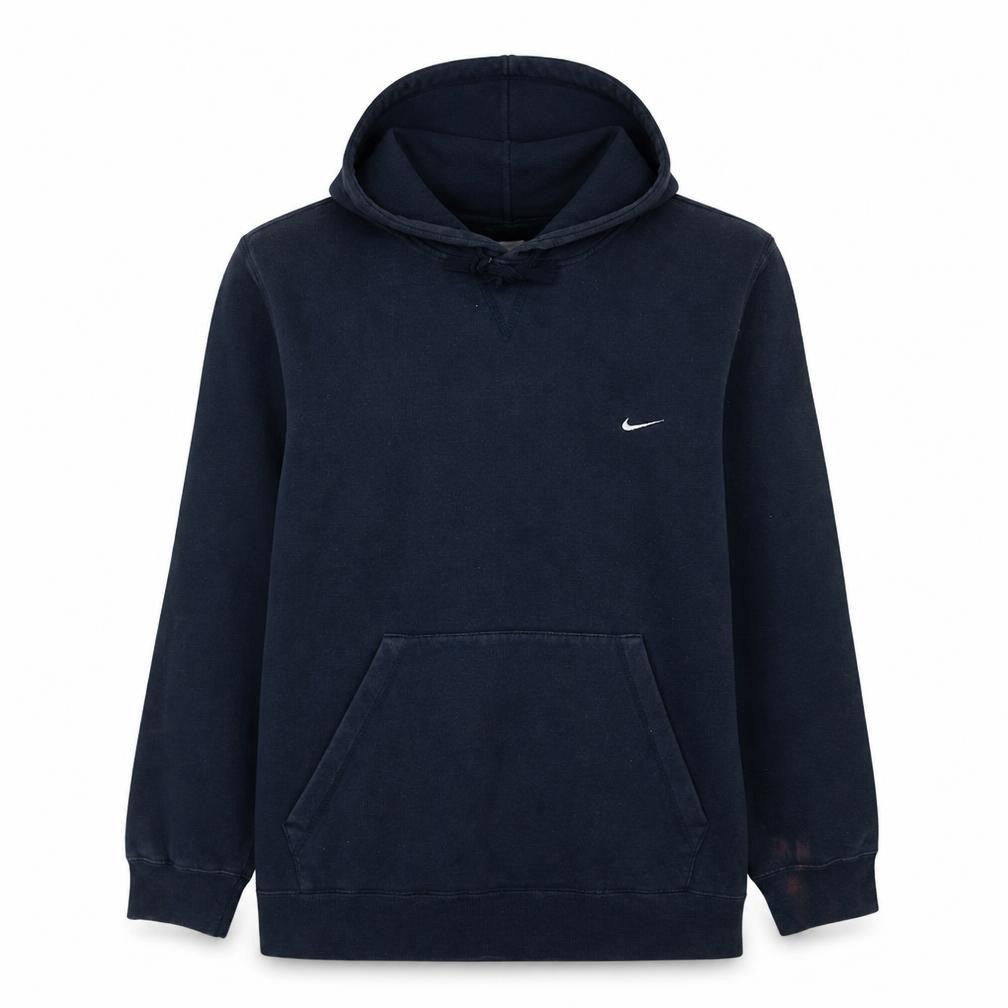 Nike Men Blue Pullover Hoodie Embroidered Logo Fleece Size M