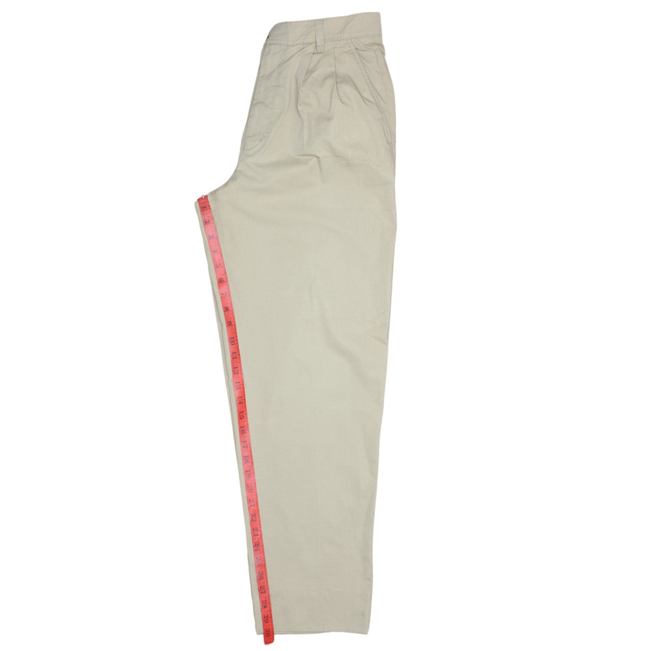 Fila Women Beige Pleated Chino Trousers Size 16 L