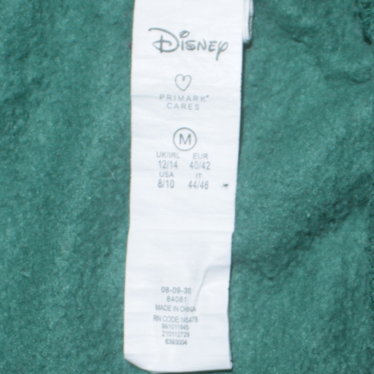 Disney Primark Women Green Mickey Mouse Sweatshirt Size 12/14