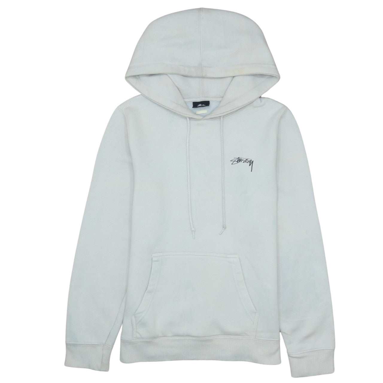 Stussy Men’s White XS Pullover Hoodie with Logo Print