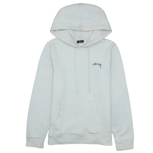Stussy Men’s White XS Pullover Hoodie with Logo Print