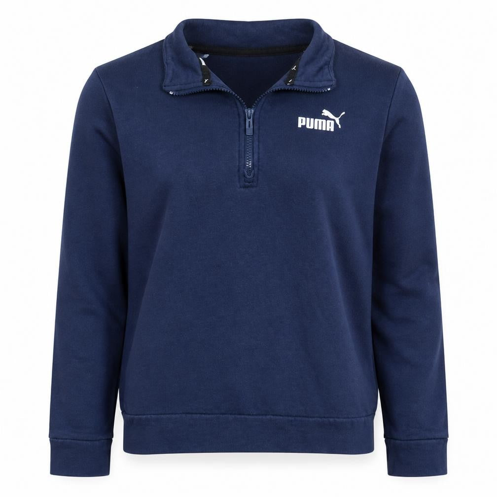 Puma Womens Navy 1/2 Zip Sweatshirt L Fleece Pullover