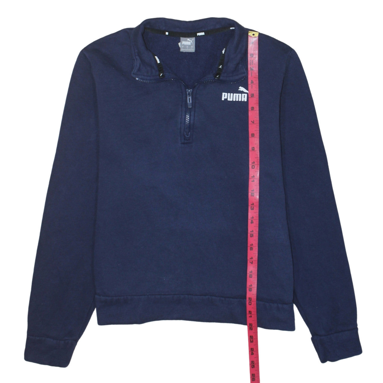 Puma Womens Navy 1/2 Zip Sweatshirt L Fleece Pullover