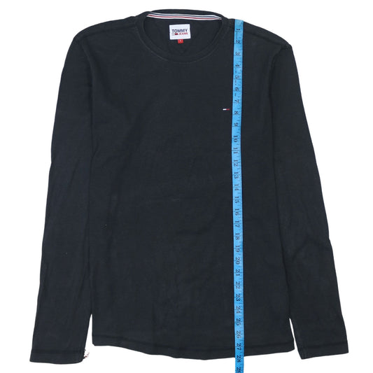 Tommy Jeans Men's Black Long Sleeve Crew Neck Cotton T-Shirt L