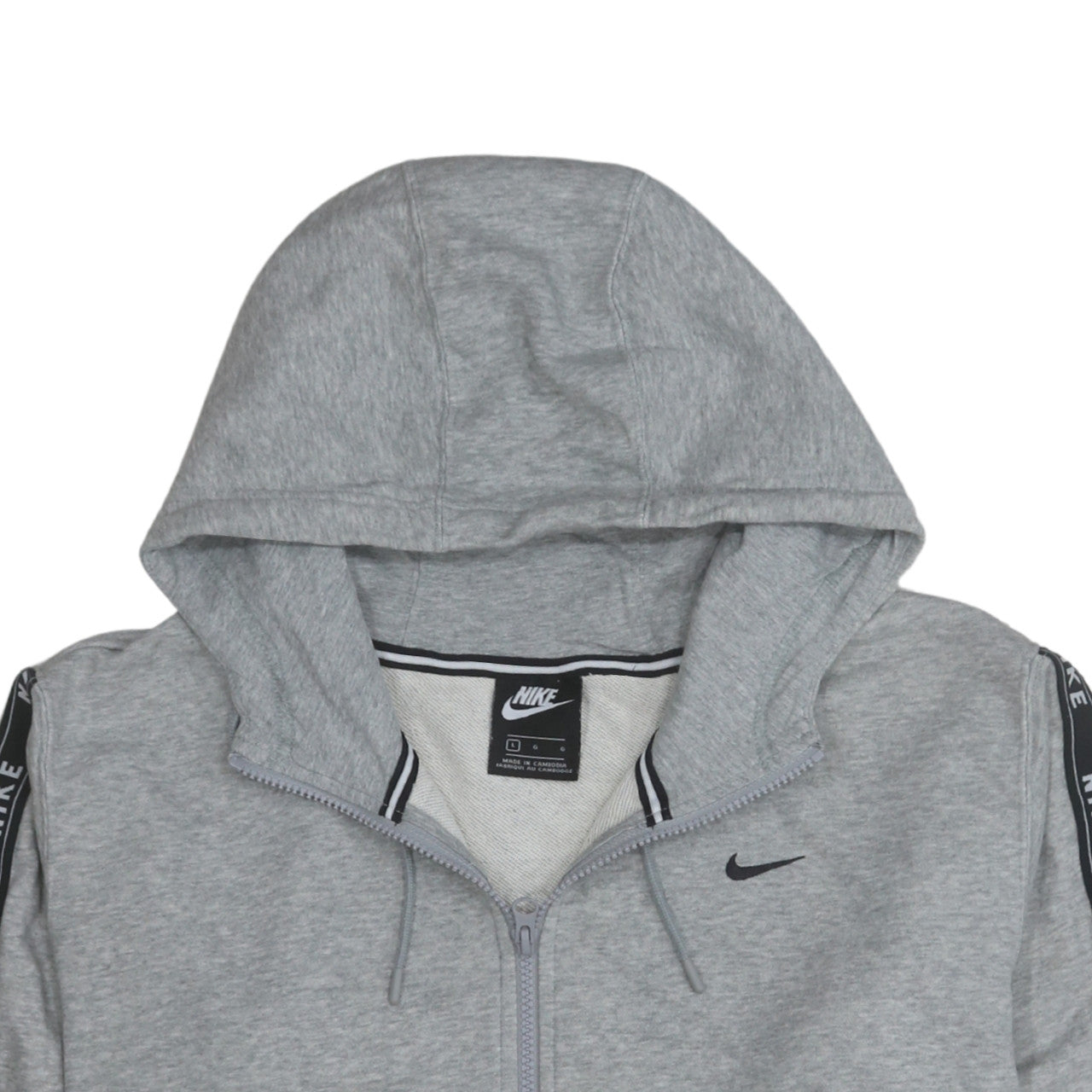 Nike Men's Grey Full Zip Hoodie L Sportswear Fleece