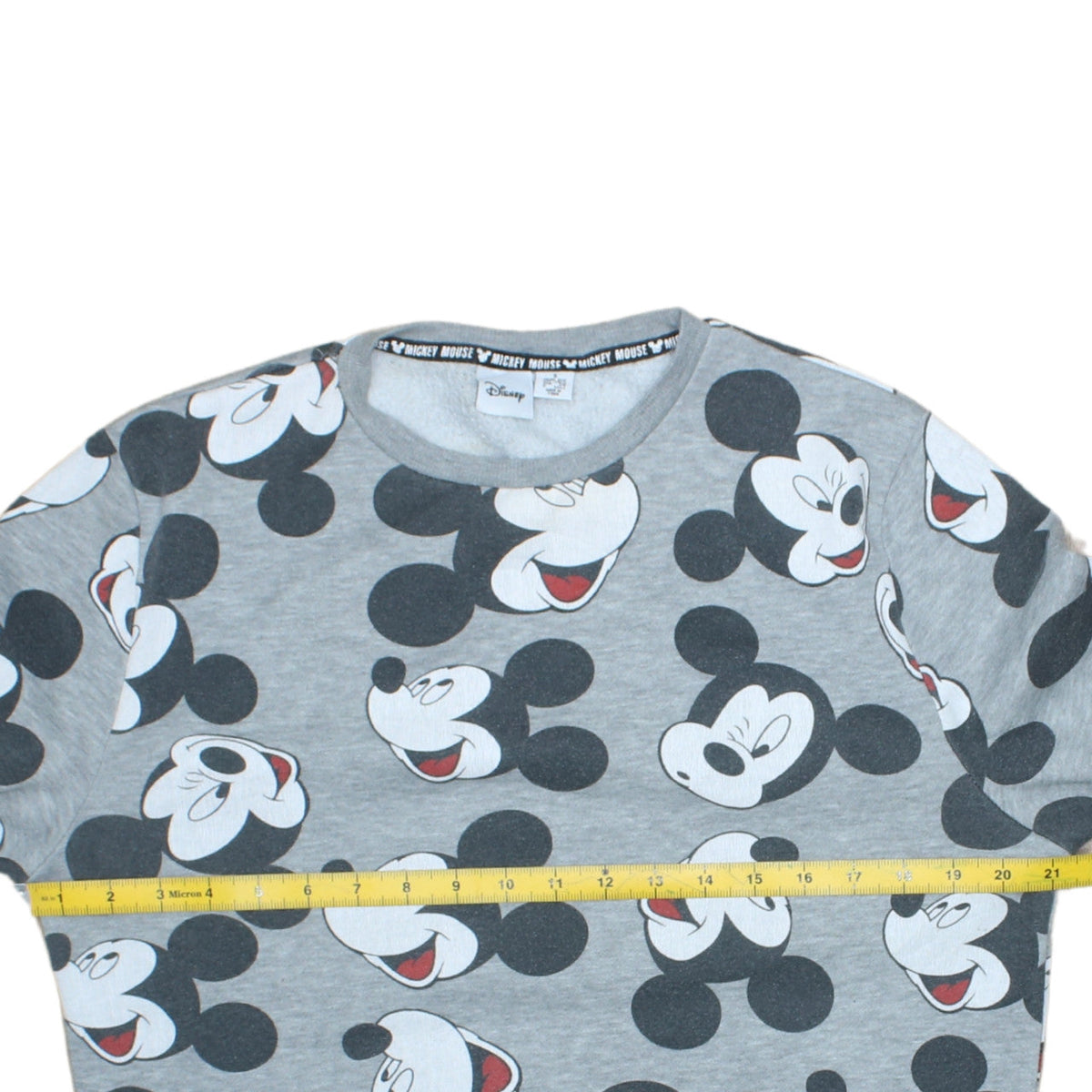 Disney Women Grey Mickey Mouse Print Pullover Sweatshirt Size S