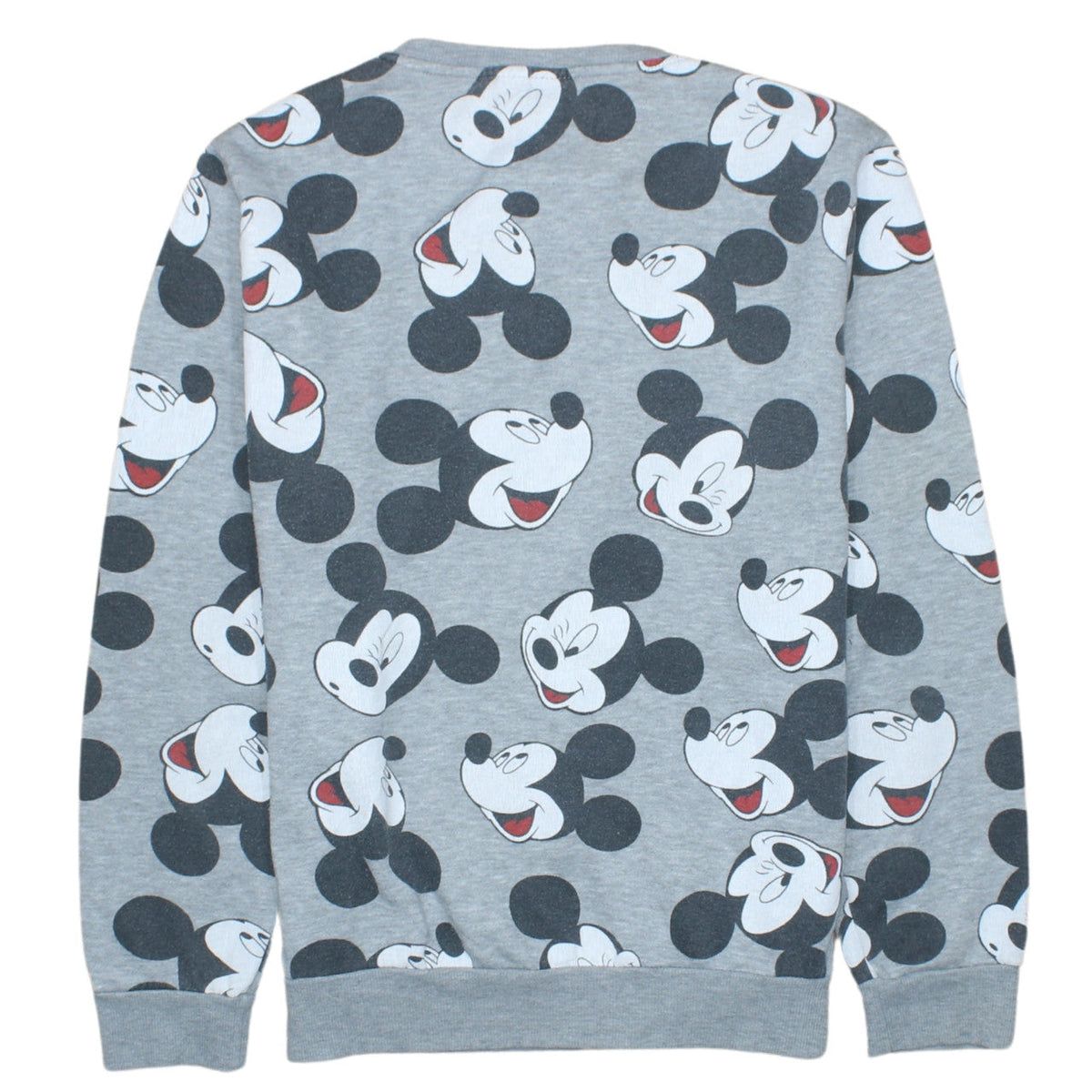 Disney Women Grey Mickey Mouse Print Pullover Sweatshirt Size S