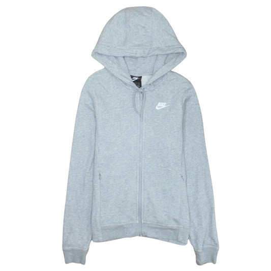 Nike Womens Grey Full Zip Hoodie Small Lightweight Athletic Sweatshirt