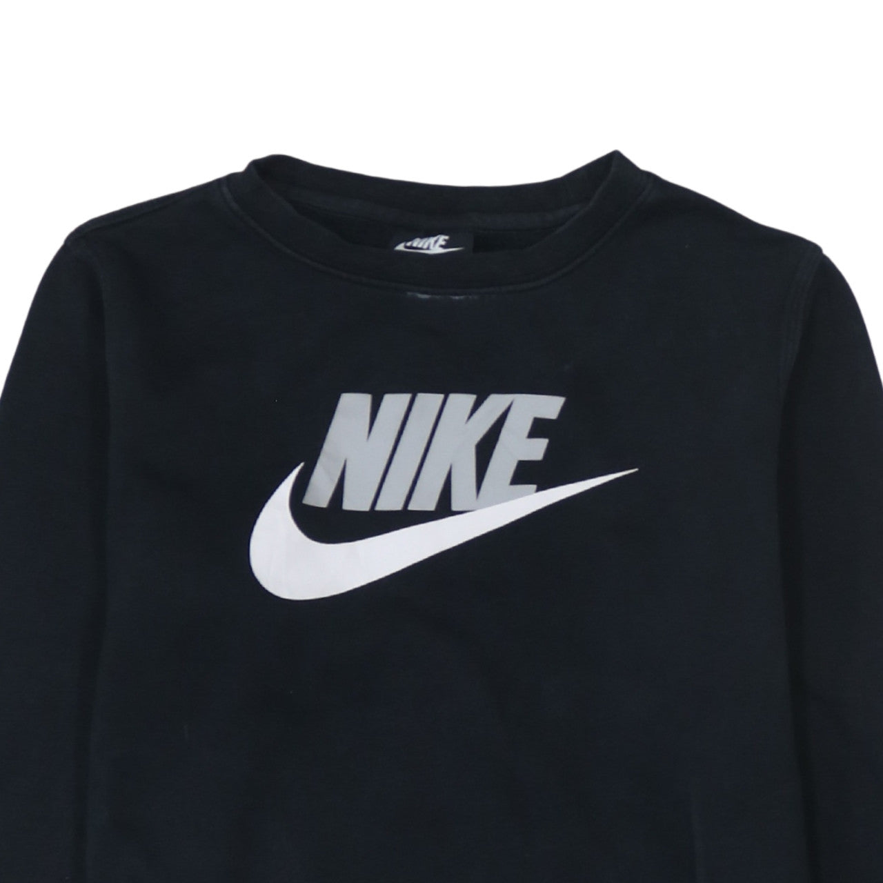 Nike Boys Black XL Crew Neck Pullover Sweatshirt with Logo Print