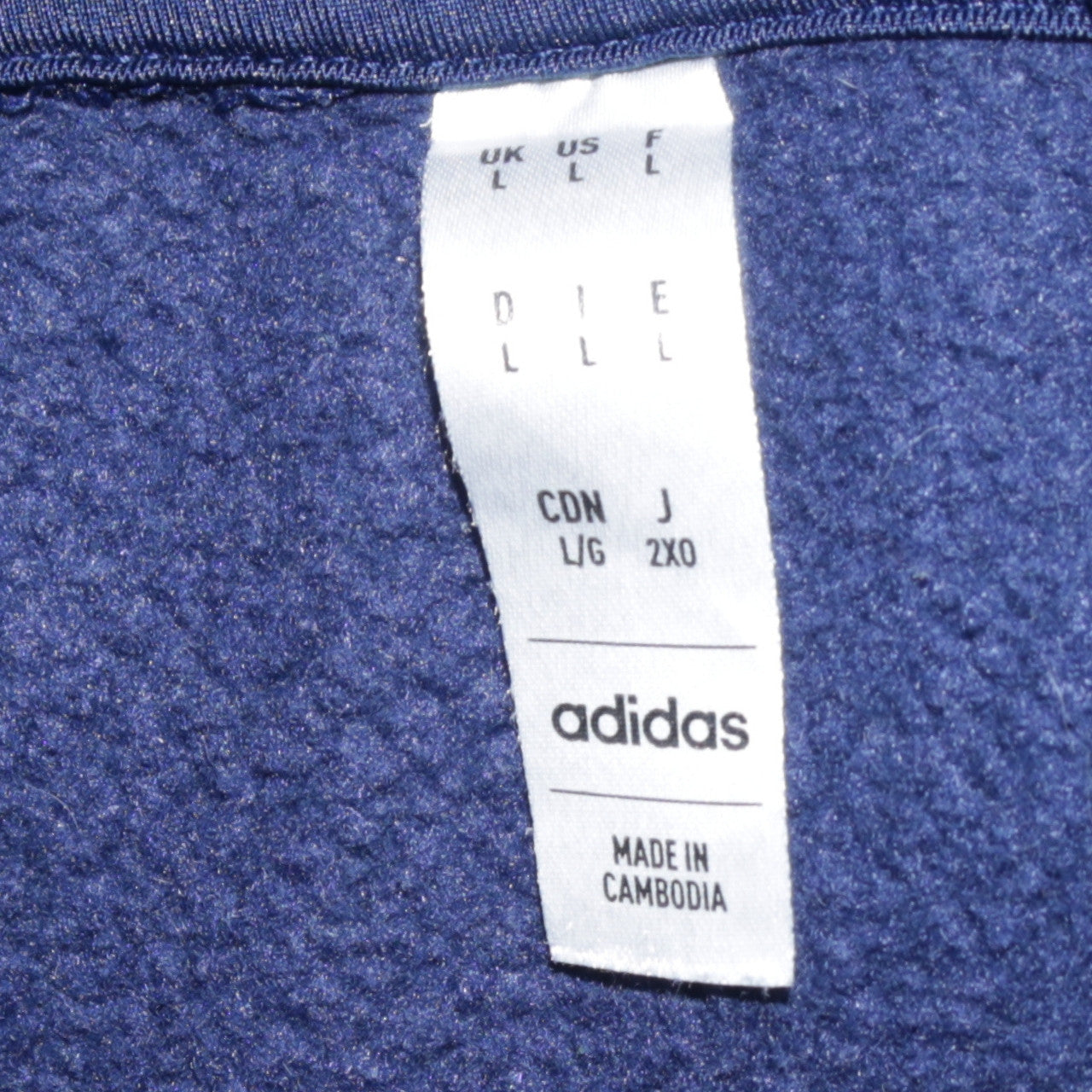 Adidas Men's Blue Pullover Hoodie Size L Sports Fleece Sweatshirt