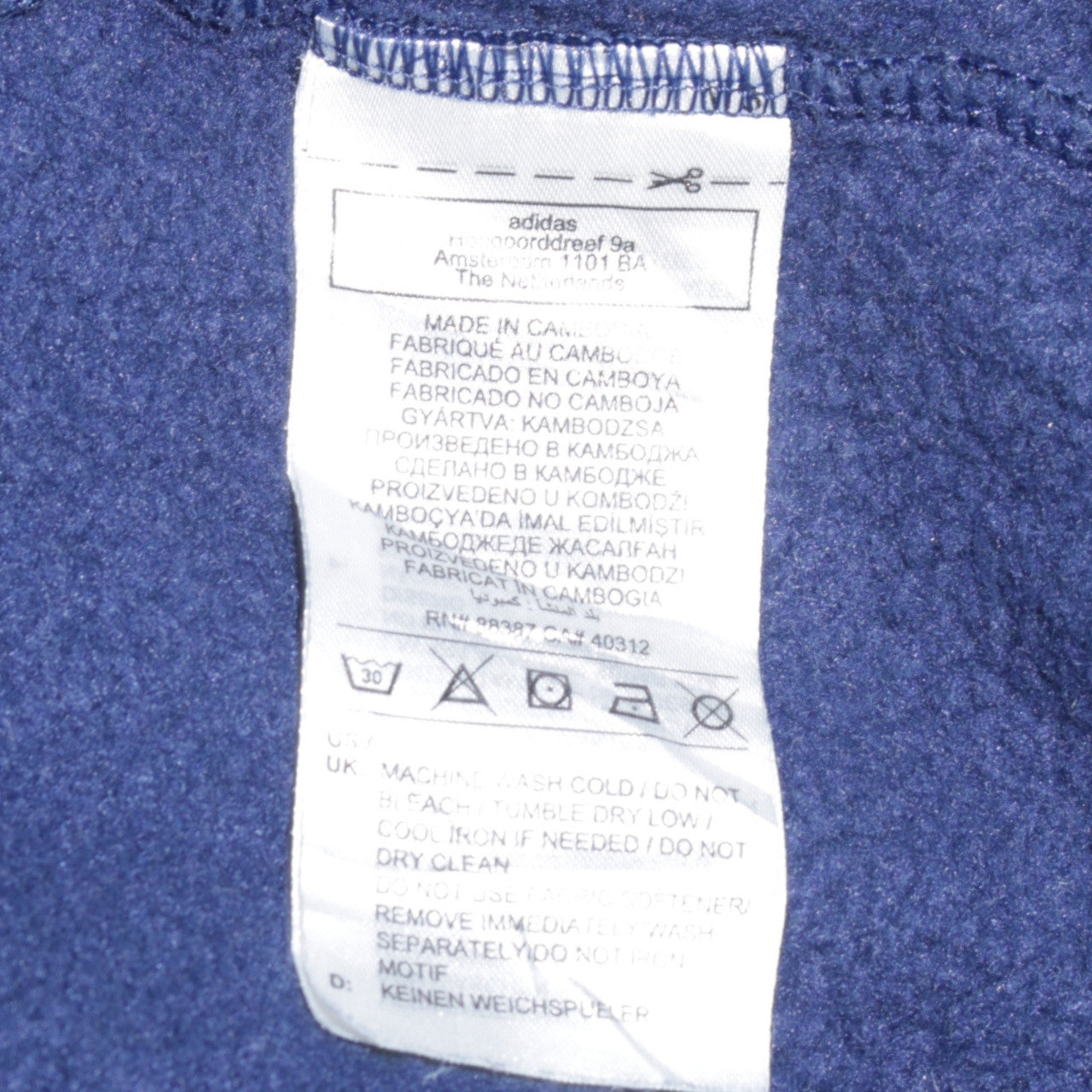 Adidas Men's Blue Pullover Hoodie Size L Sports Fleece Sweatshirt