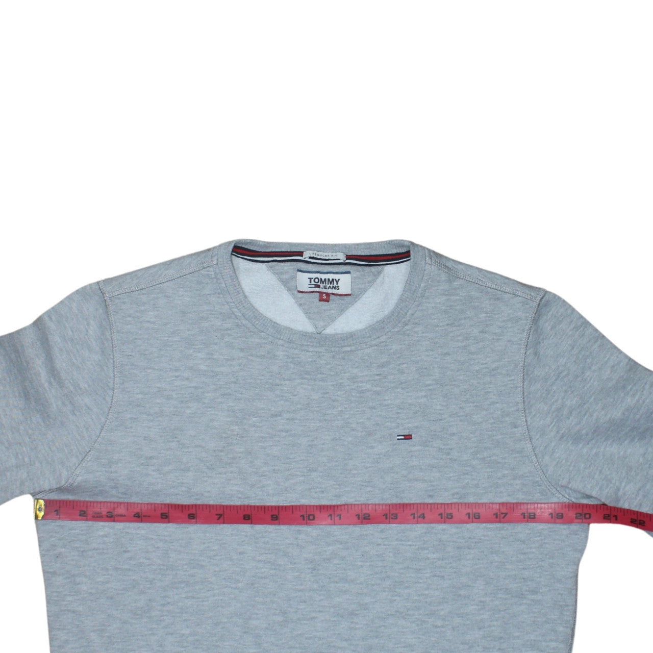 Tommy Jeans Men's Grey Crew Neck Regular Fit Sweatshirt Size S