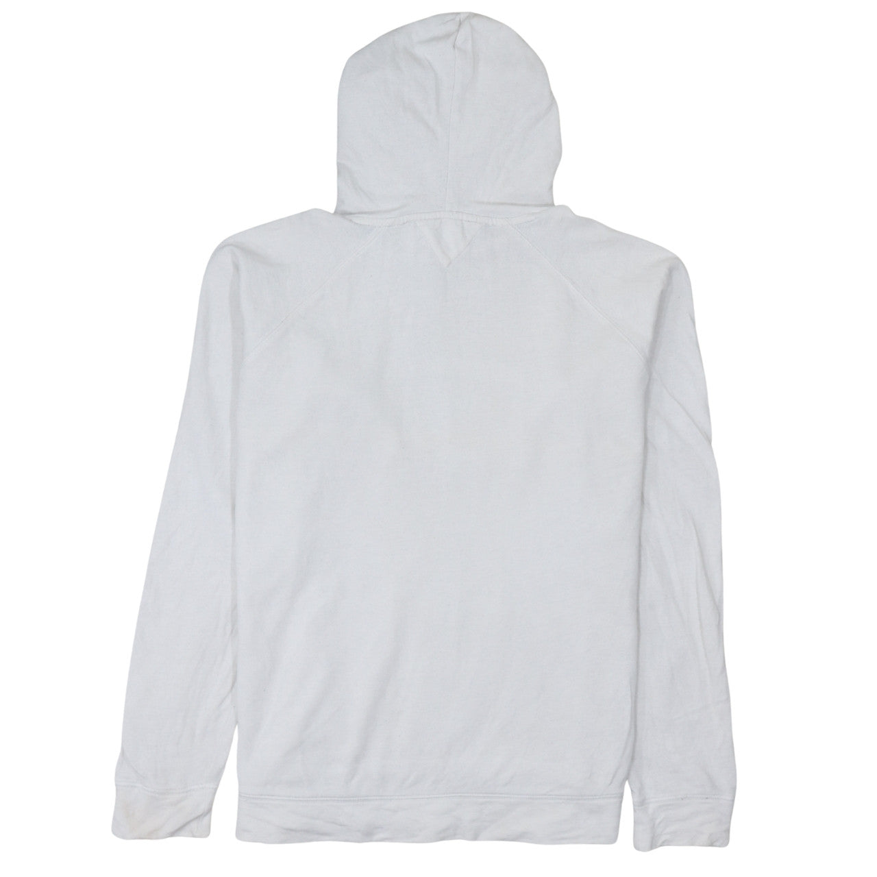 Tommy Hilfiger Women White Pullover Hoodie M Logo Cotton Blend