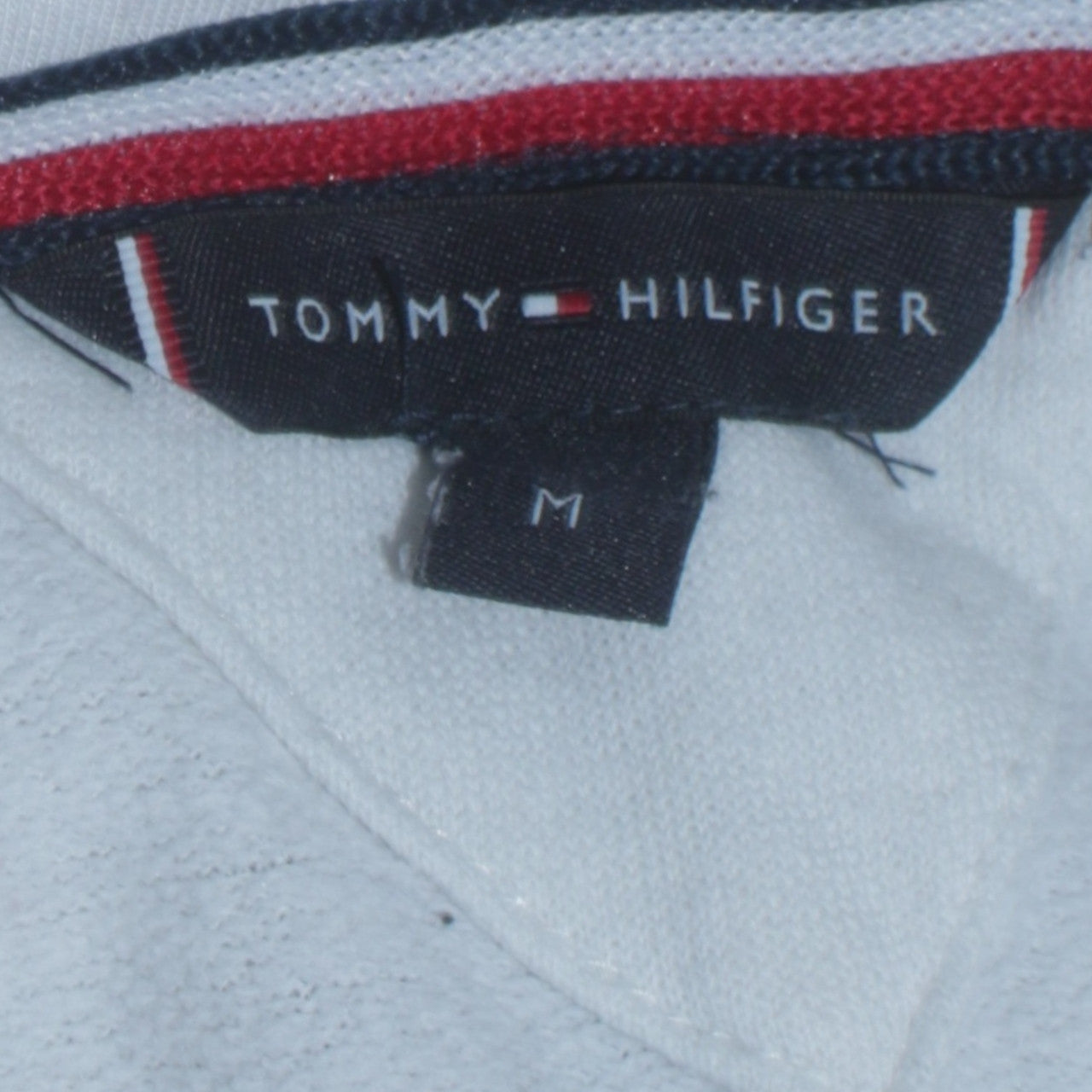 Tommy Hilfiger Women White Pullover Hoodie M Logo Cotton Blend