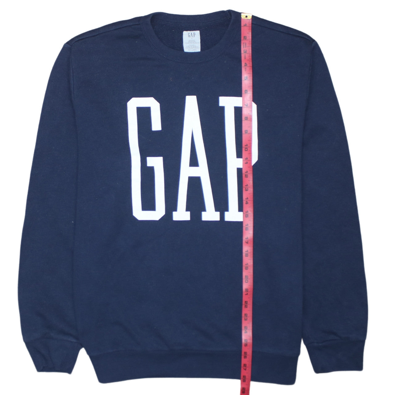 GAP Women Navy Blue Logo Crew Neck Pullover Sweatshirt L