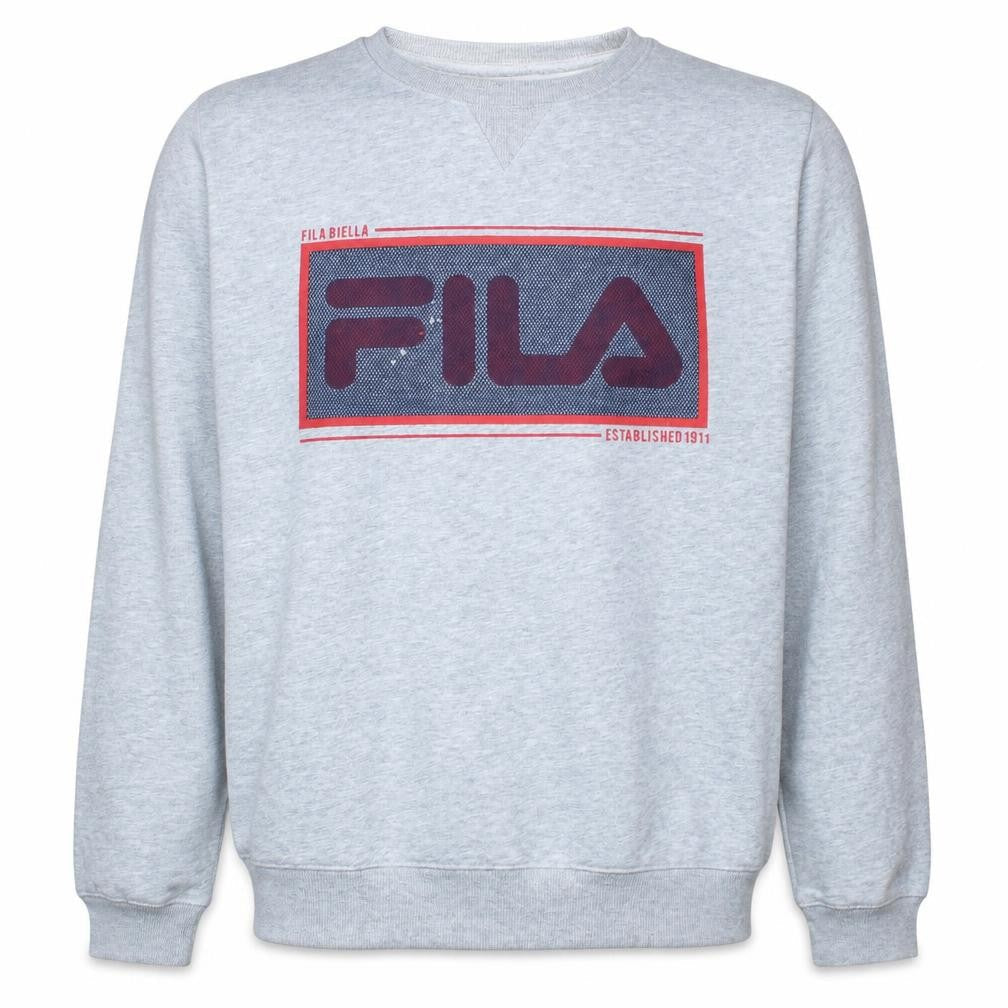 Fila Mens Grey Graphic Logo Pullover Sweatshirt Size L