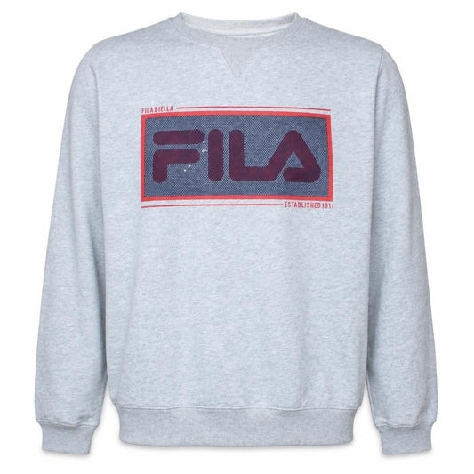 Fila Mens Grey Graphic Logo Pullover Sweatshirt Size L