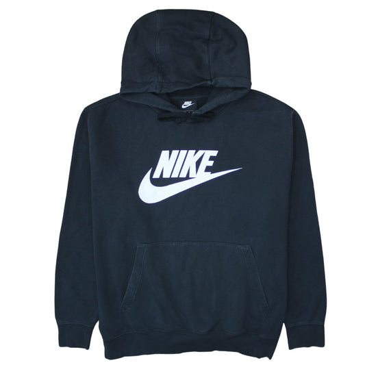 Nike Men's Black XL Pullover Hoodie with Logo Print