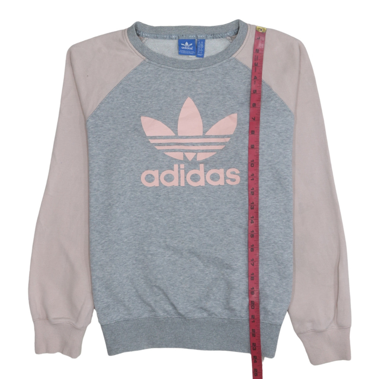 Adidas Women's Grey & Pink Logo Sweatshirt Size 14