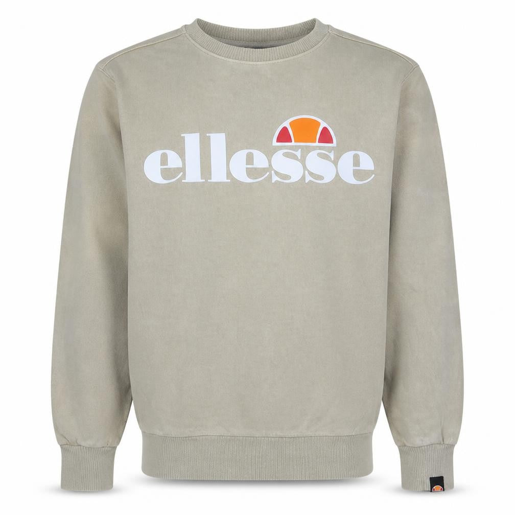 Ellesse Men's Beige XS Crew Neck Logo Sweatshirt