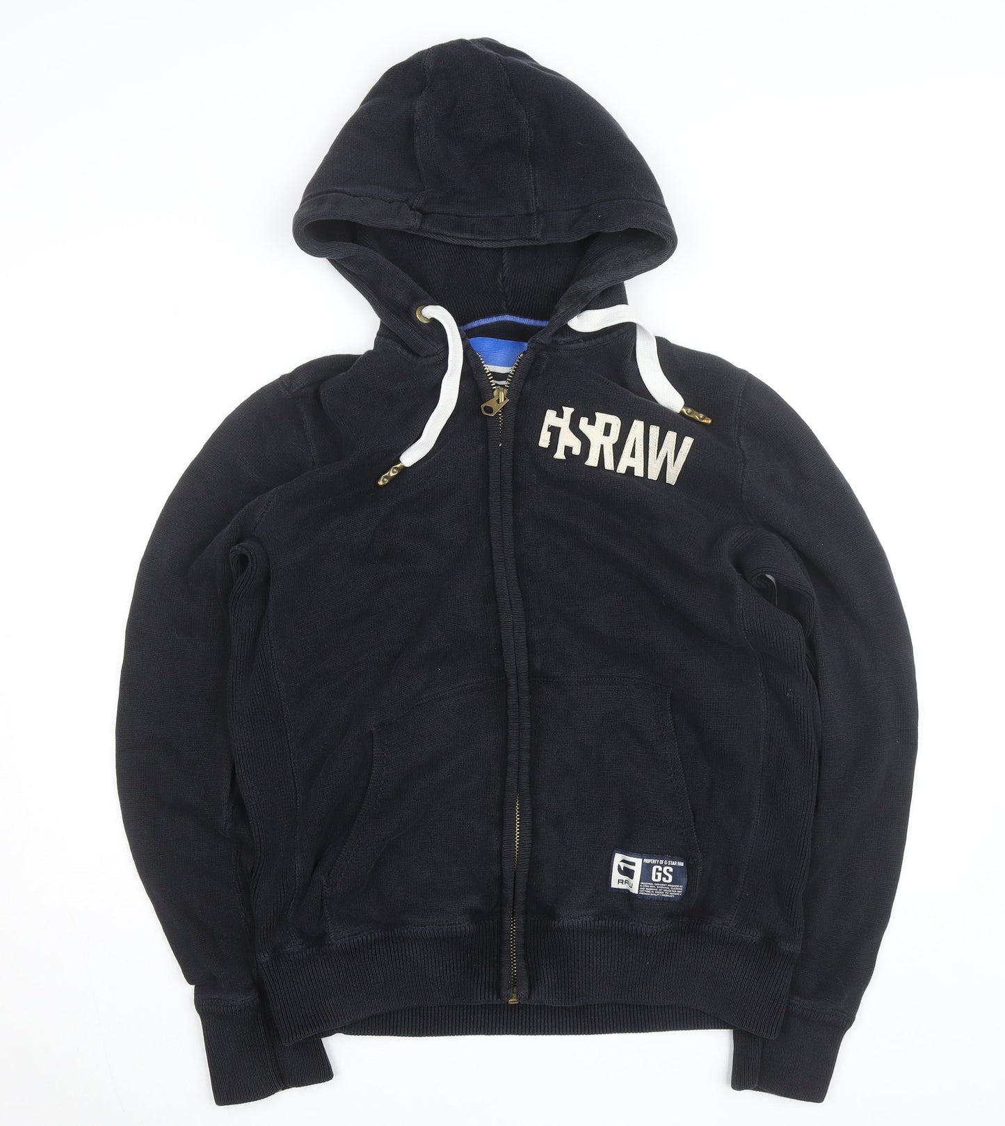 G-Star RAW Men's Black XL Full Zip Hooded Jumper