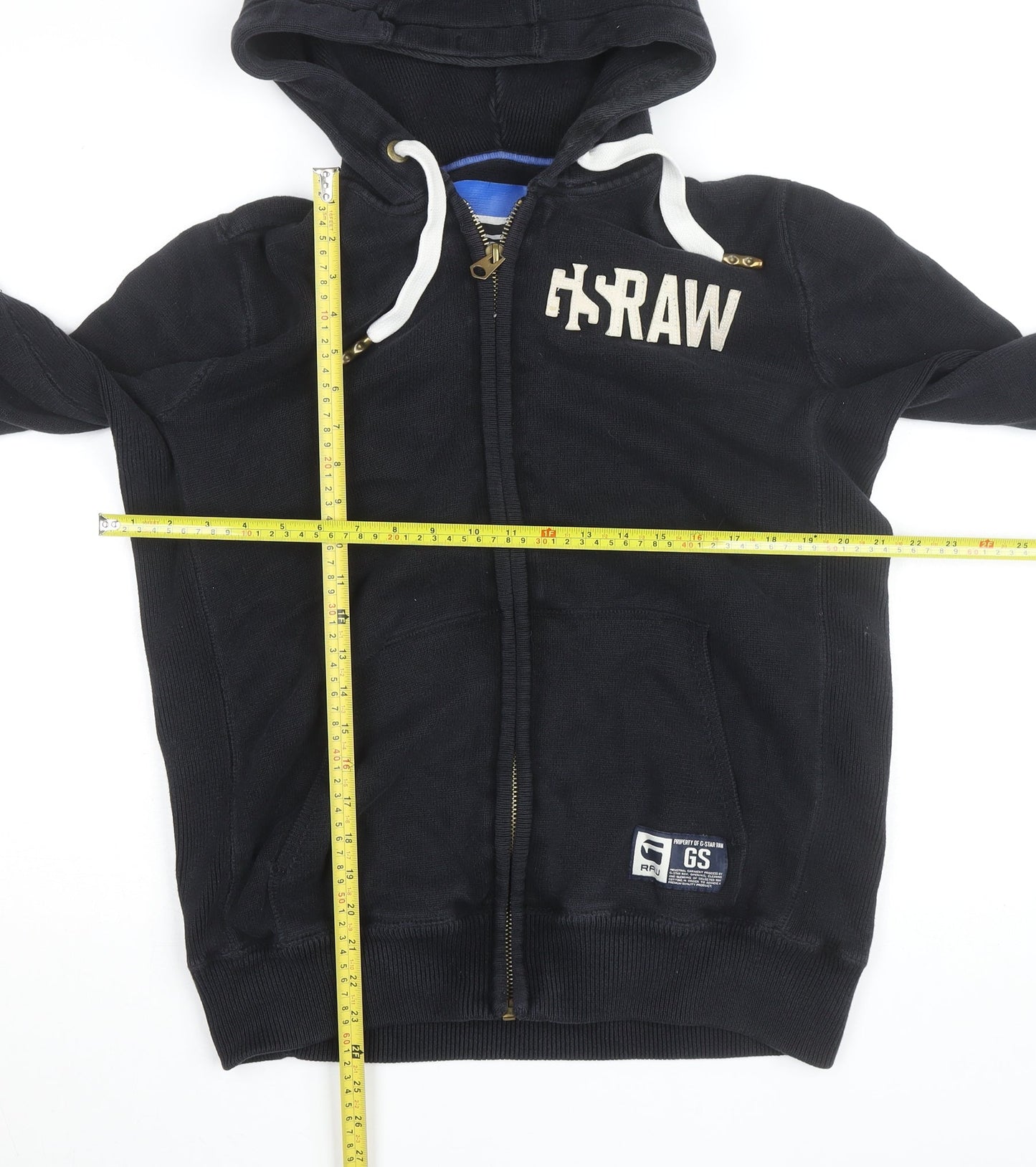 G-Star RAW Men's Black XL Full Zip Hooded Jumper