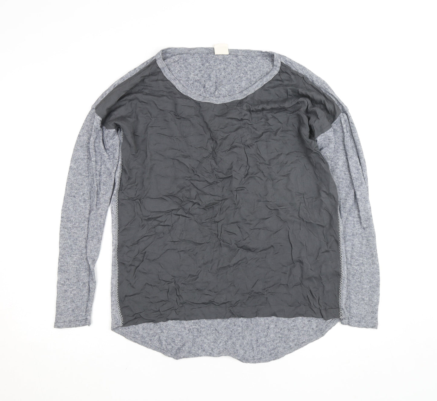 Yaya Men's Grey Long Sleeve Casual Top Large Cotton Blend