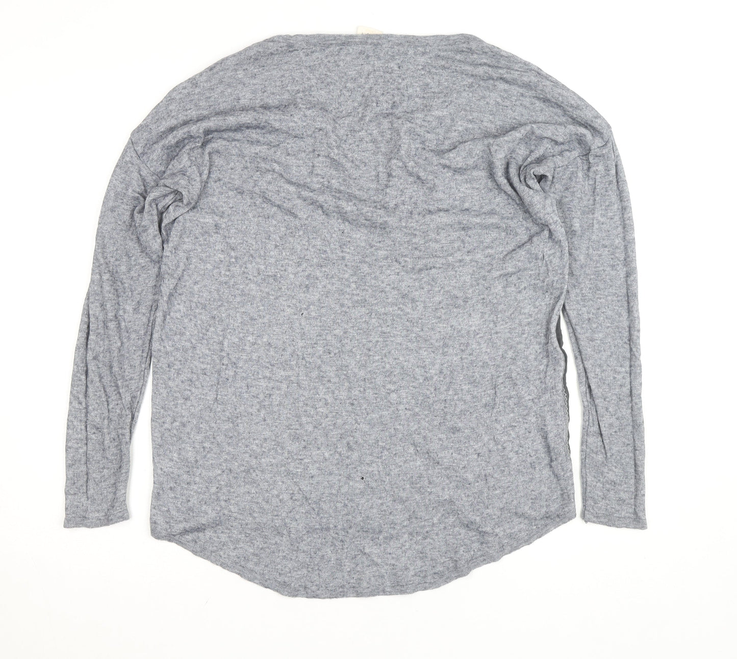 Yaya Men's Grey Long Sleeve Casual Top Large Cotton Blend