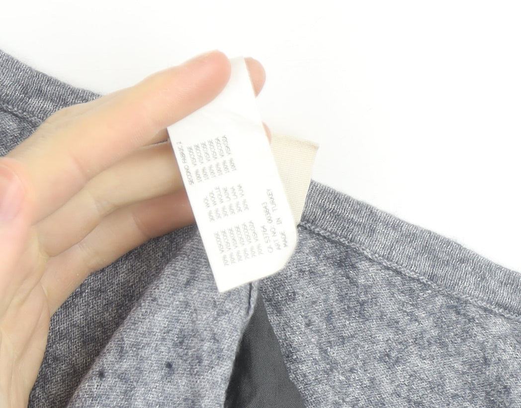 Yaya Men's Grey Long Sleeve Casual Top Large Cotton Blend