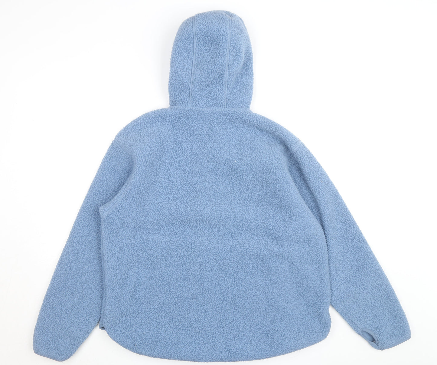 Dunnes Men's Blue Fleece Hooded Half Zip Active Jacket Size M