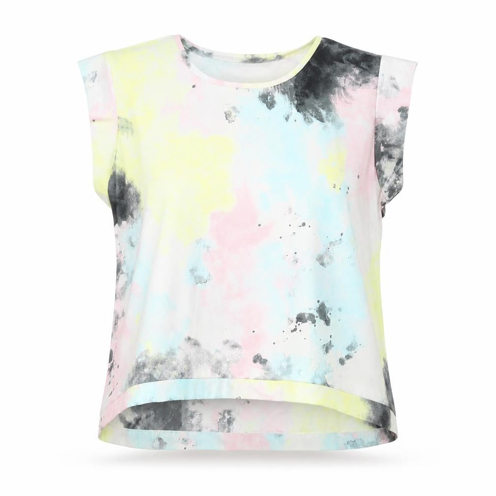 Pieces Women's Multicoloured Sleeveless Round Neck T-Shirt Size M