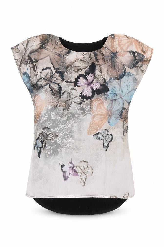 Savida Womens Multicoloured Butterfly Tunic Blouse Size 10
