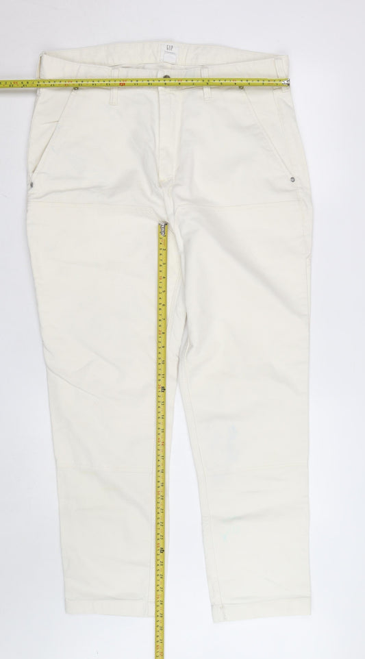 GAP Men’s Beige Cargo Trousers Size 34x32 Cotton Blend Workwear