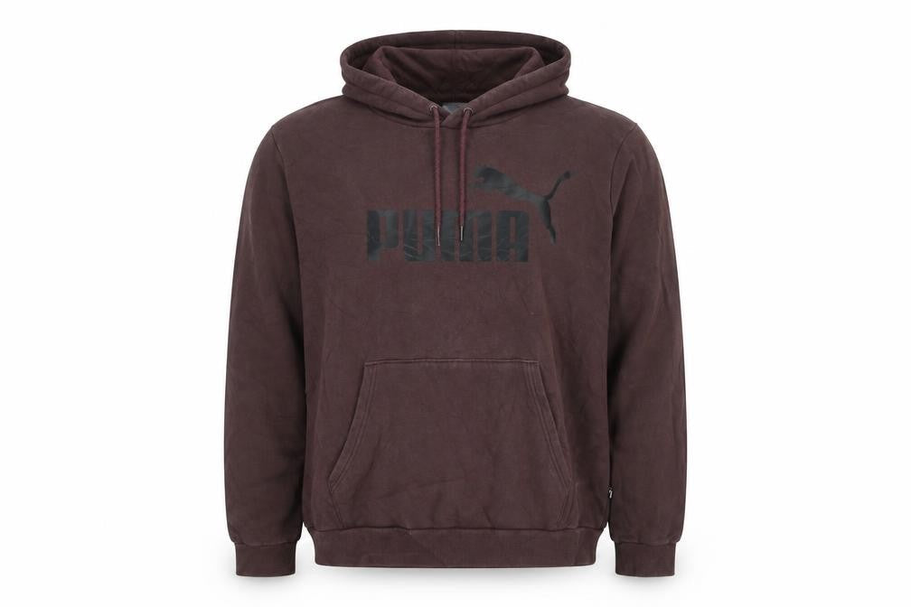 Puma Men's Brown 2XL Pullover Hoodie with Logo Print