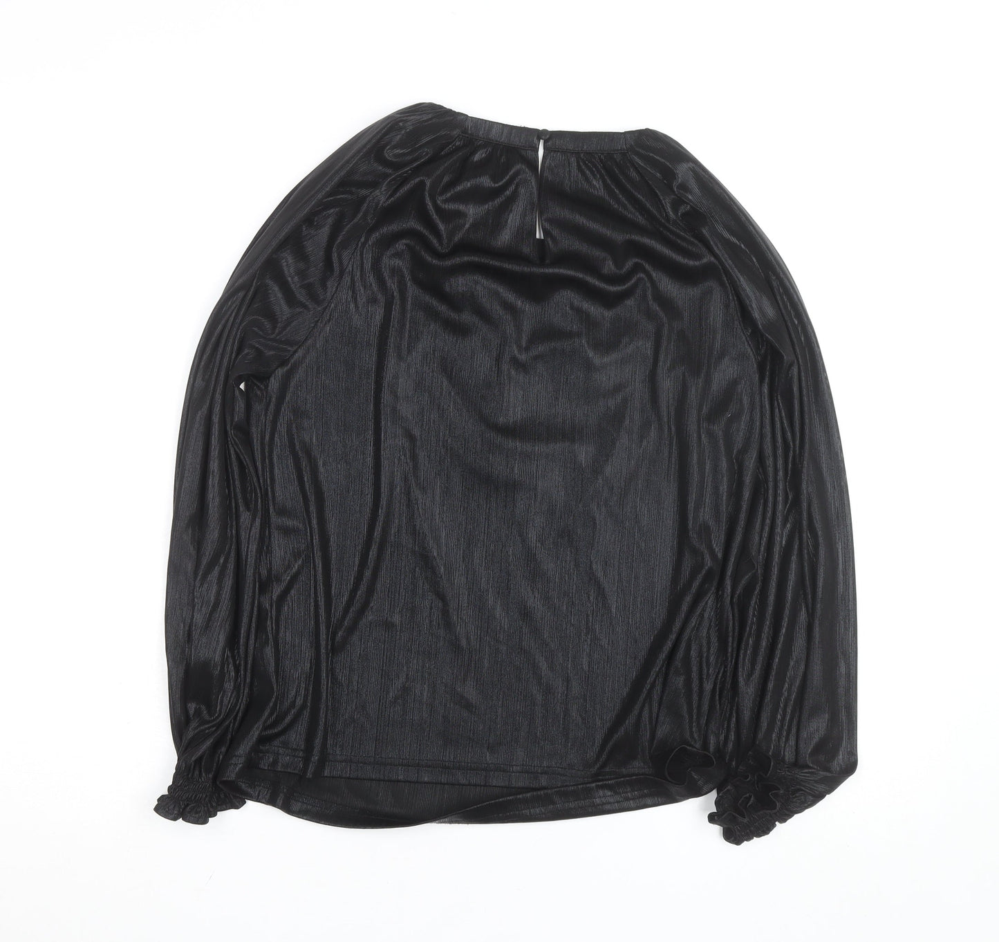 Gallery Women's Black Long Sleeve Tunic Blouse UK 12