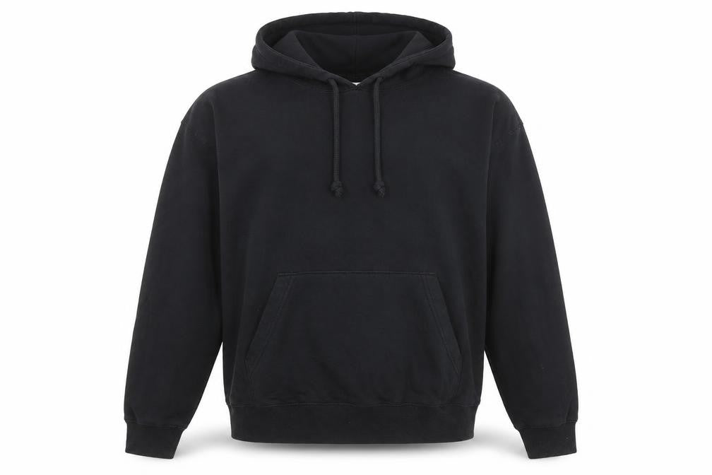 Weekday Men's Black Pullover Hoodie Size L Regular Fit Fleece Cotton Blend