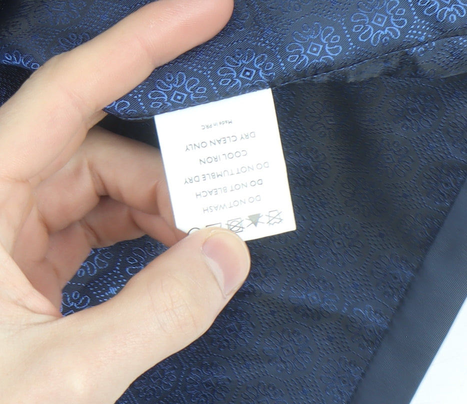 White Label Men's Blue Wool Blend Slim Waistcoat Size 50R