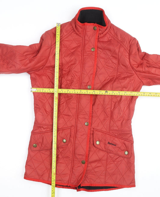 Barbour Women's Red Quilted Mid-Length Jacket Size 10