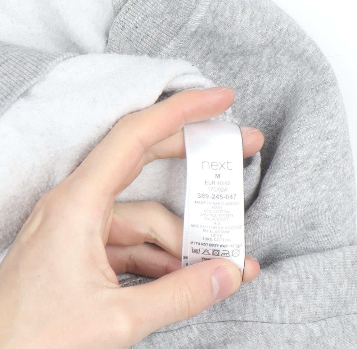 Next Women Grey Pullover Sweatshirt M Letter N Logo Casual Soft Cotton Blend