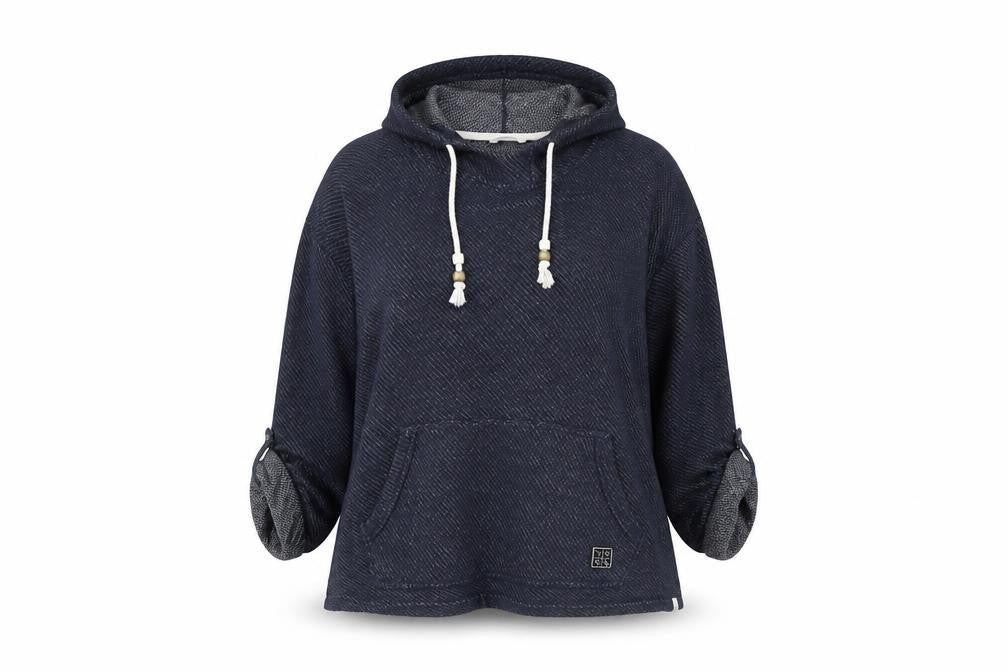 Animal Women Navy Blue Hooded Pullover Hoodie Size 18 Cotton Blend
